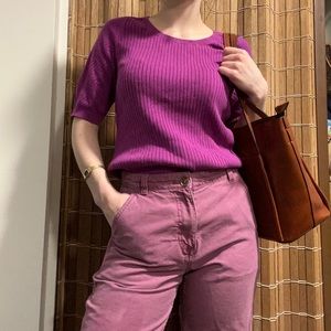 Magenta puff sleeve top